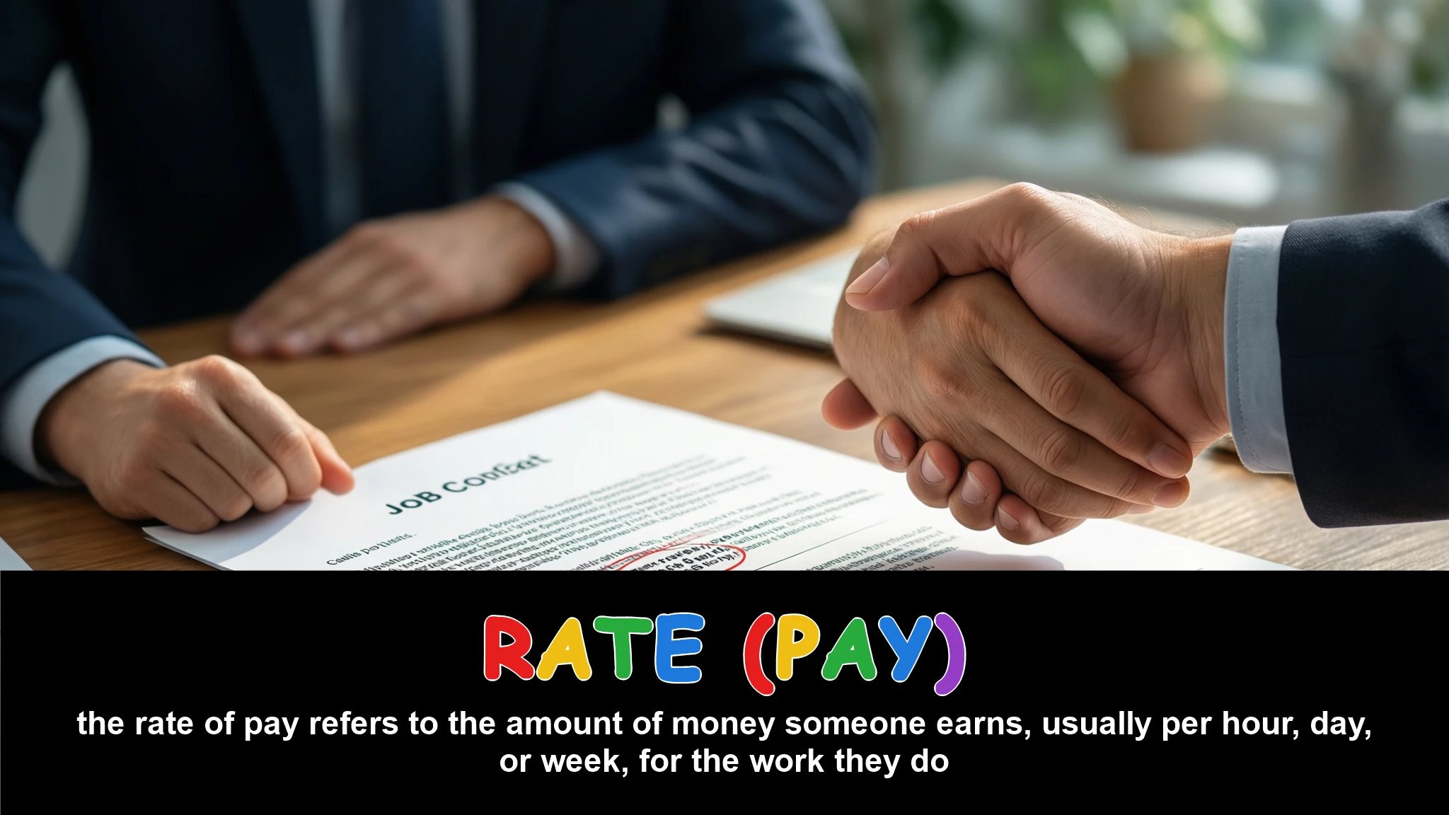 English Illustration for rate (pay)